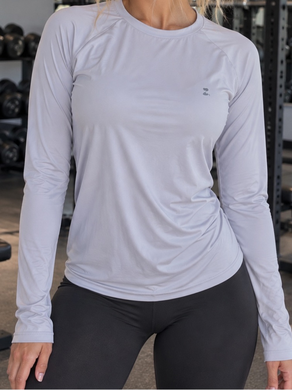 Light Gray Long-Sleeve Performance Top - Women's